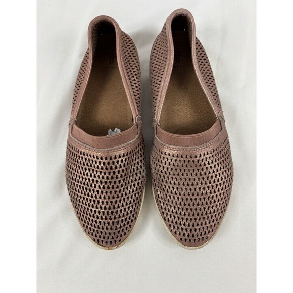Frye Melanie Flats Copper Rose Gold Leather 6.5 Slip On Perforated Comfort - Picture 2 of 12